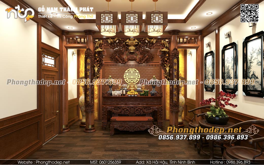 Phòng thờ đẹp trong gia đình chị Thuỷ tại Hà Nội